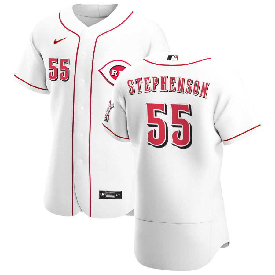 Cincinnati Reds #55 Robert Stephenson Men Nike White Home 2020 Authentic Player MLB Jersey->cincinnati reds->MLB Jersey